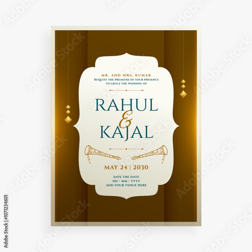 traditional indian wedding card template for your special day photo