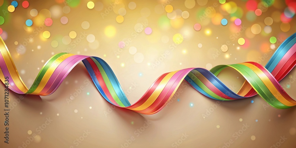 Fototapeta premium Abstract wavy ribbon backdrop for festive celebration banners and posters , festive, celebration, abstract, wavy, ribbon