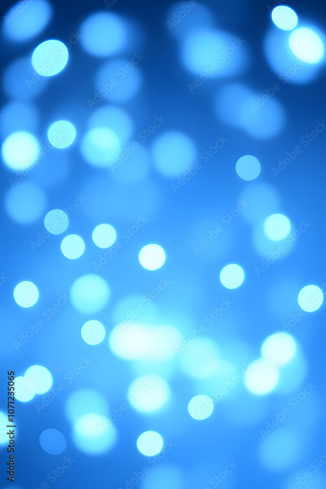 Fototapeta premium Ethereal Blue Bokeh Lights Abstract Background