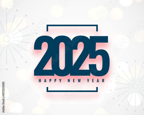 happy new year 2025 white background for social media post