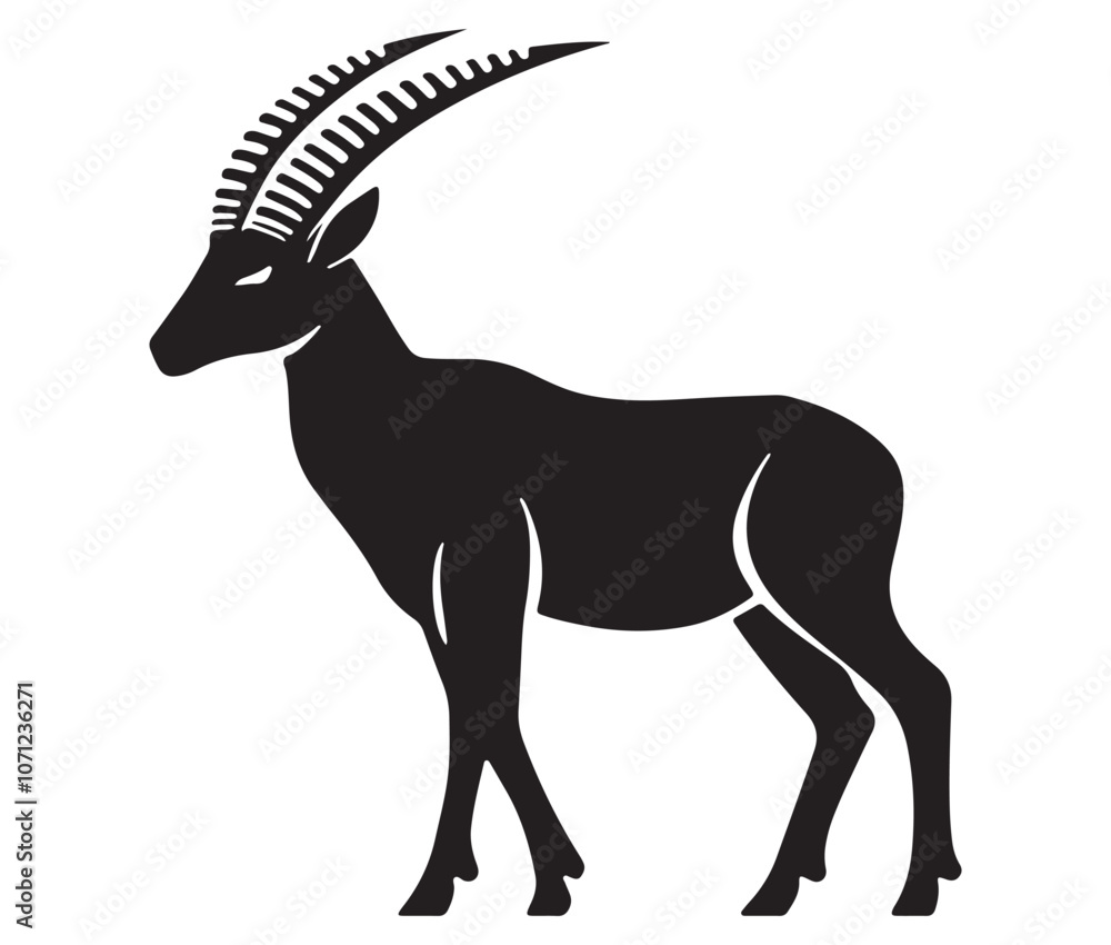 Silhouette of a goat, Silhouette of an antelope, Illustration of a ibex icon Silhouette of a goat, Silhouette of an antelope, Illustration of a ibex icon
