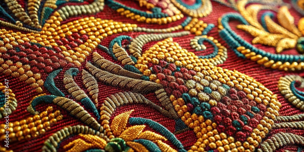 Close-up of detailed fabric texture with intricate weave and rich colors, fabric, texture, close-up, detailed, weave, rich Close-up of detailed fabric texture with intricate weave and rich colors, fabric, texture, close-up, detailed, weave, rich