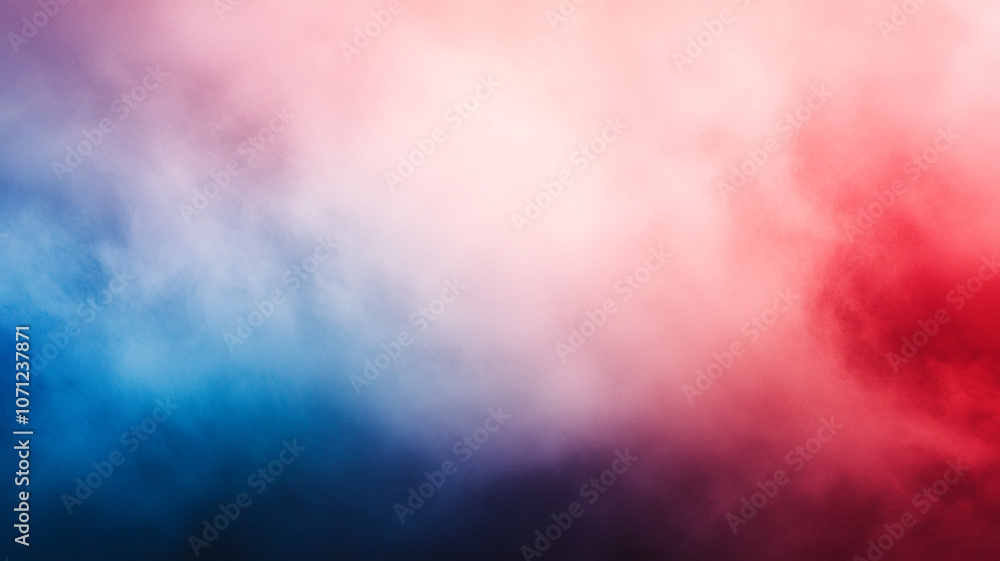 Fototapeta premium Misty background with swirling red, white, and blue colors created by fog in a dreamy atmosphere