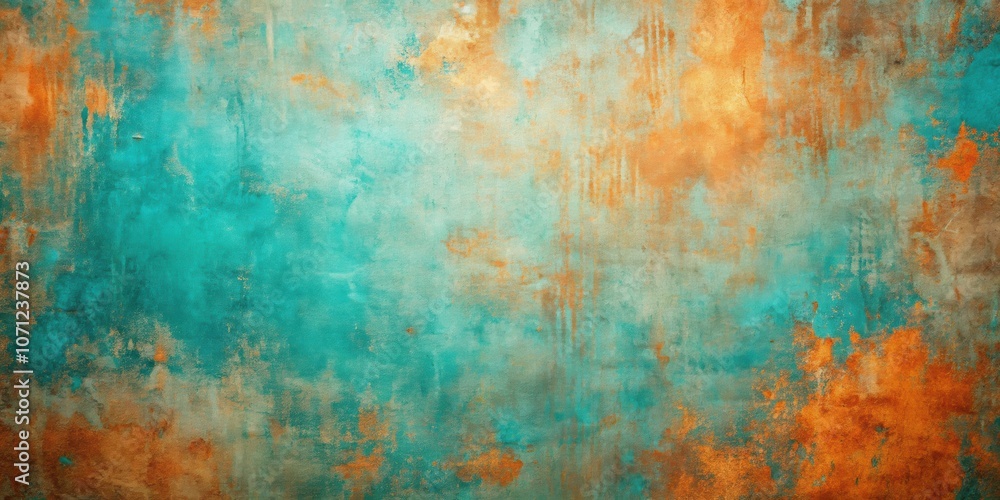 Drawn abstract turquoise and orange grunge texture, spotted, decorative, abstraction, texture, turquoise, orange, grunge Drawn abstract turquoise and orange grunge texture, spotted, decorative, abstraction, texture, turquoise, orange, grunge