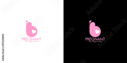 simple pregnant logo vector design 