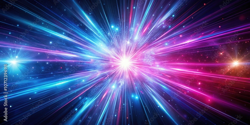 Abstract pink and blue light trail background with cosmic explosion and hyper jump into another galaxy , speed of light, neon Abstract pink and blue light trail background with cosmic explosion and hyper jump into another galaxy , speed of light, neon