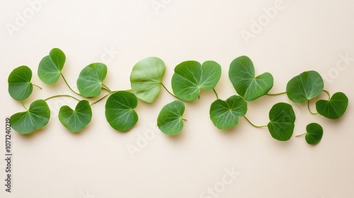 Green Leaf Arrangement on Soft Background