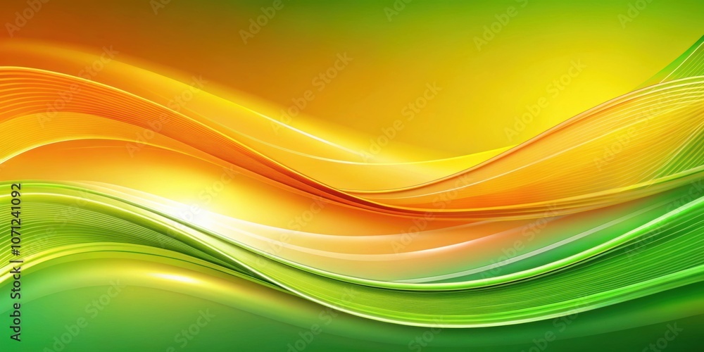 Modern abstract background with flowing shapes in green, orange, and yellow colors , modern, abstract, background Modern abstract background with flowing shapes in green, orange, and yellow colors , modern, abstract, background