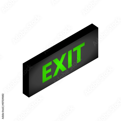 Illustration vector graphic of isometric exit sign.