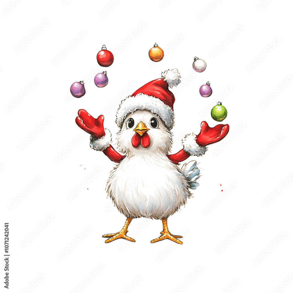 Festive Chicken Juggling Christmas Ornaments Festive Chicken Juggling Christmas Ornaments