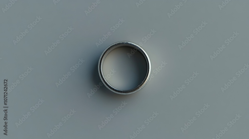 Simple Silver Ring on Plain Background Simple Silver Ring on Plain Background
