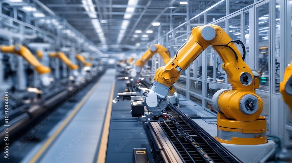 a futuristic manufacturing facility where humans and advanced robots collaborate seamlessly, with human workers at the heart of the production process, guiding AI-powered machines. a futuristic manufacturing facility where humans and advanced robots collaborate seamlessly, with human workers at the heart of the production process, guiding AI-powered machines.