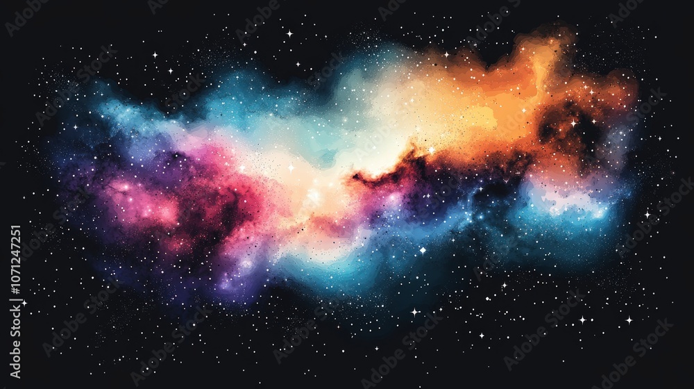 Vivid Cosmic Nebula in Swirling Colors Vivid Cosmic Nebula in Swirling Colors