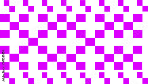 Geometric seamless pattern with purple plus signs arranged on a white background, creating a balanced and modern decorative design.