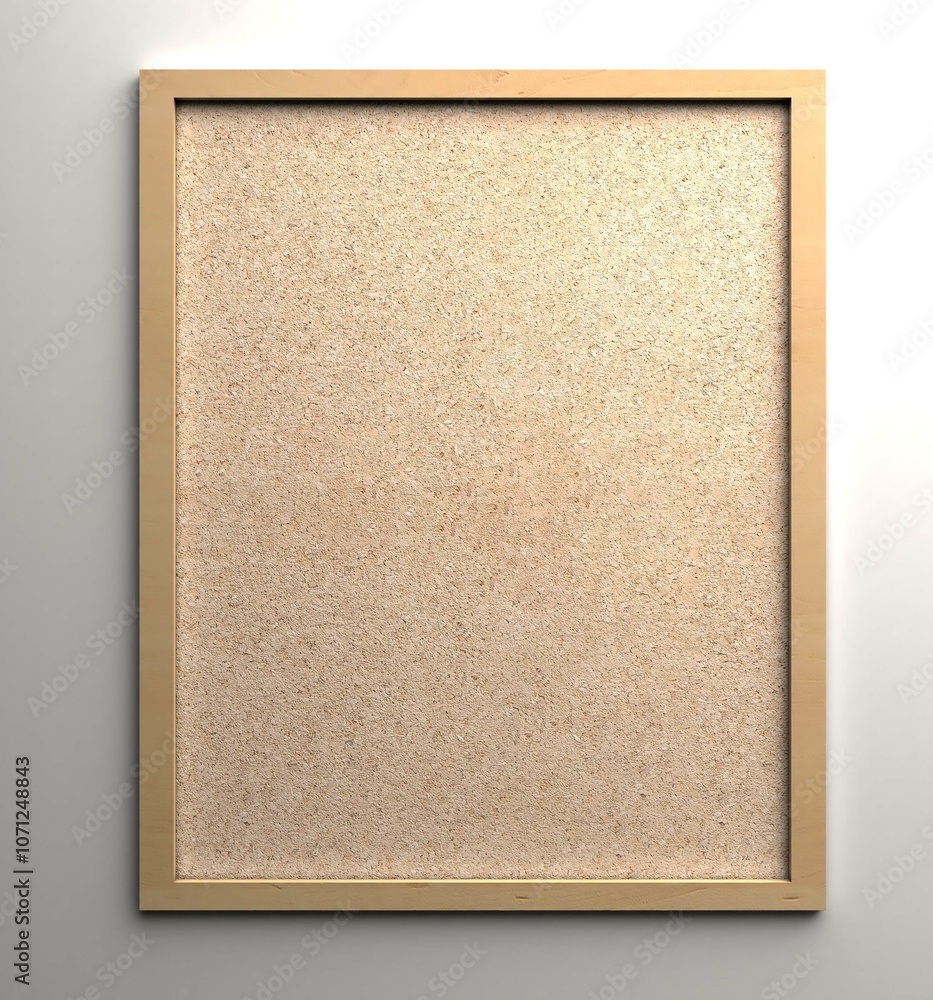 Fototapeta premium Brown cork board, note pinboard with unpainted natural wooden frame isolated on white background