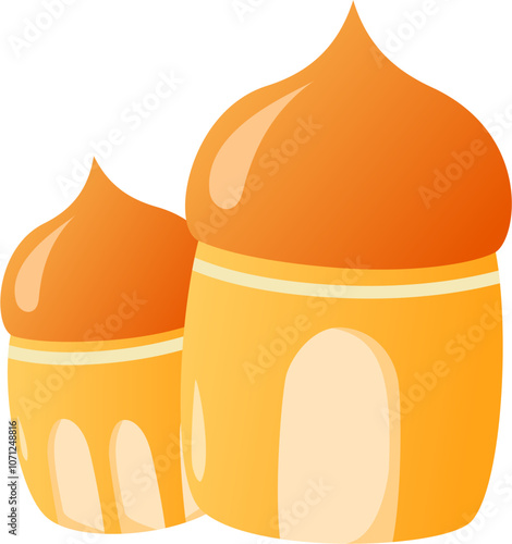 Playful mosque cartoon illustration 
