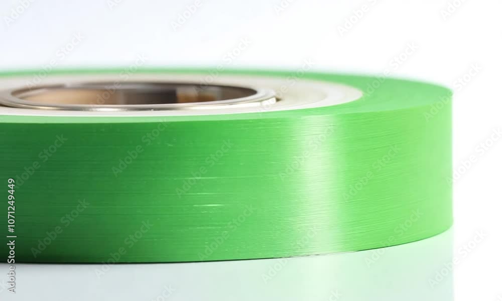 Green adhesive paper tape isolated background Green adhesive paper tape isolated background