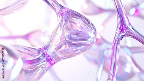 Fototapeta Naklejka Na Ścianę i Meble -  Dynamic Collagen Fiber Abstract: Modern 3D Render for Skincare Brands