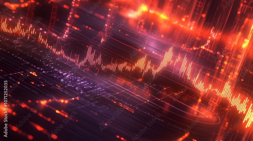 Fototapeta premium Finance, financial, stock market and data technology themed background illustration.