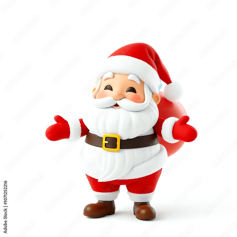 3D illustration cute santa claus character isolated on white background 3D illustration cute santa claus character isolated on white background
