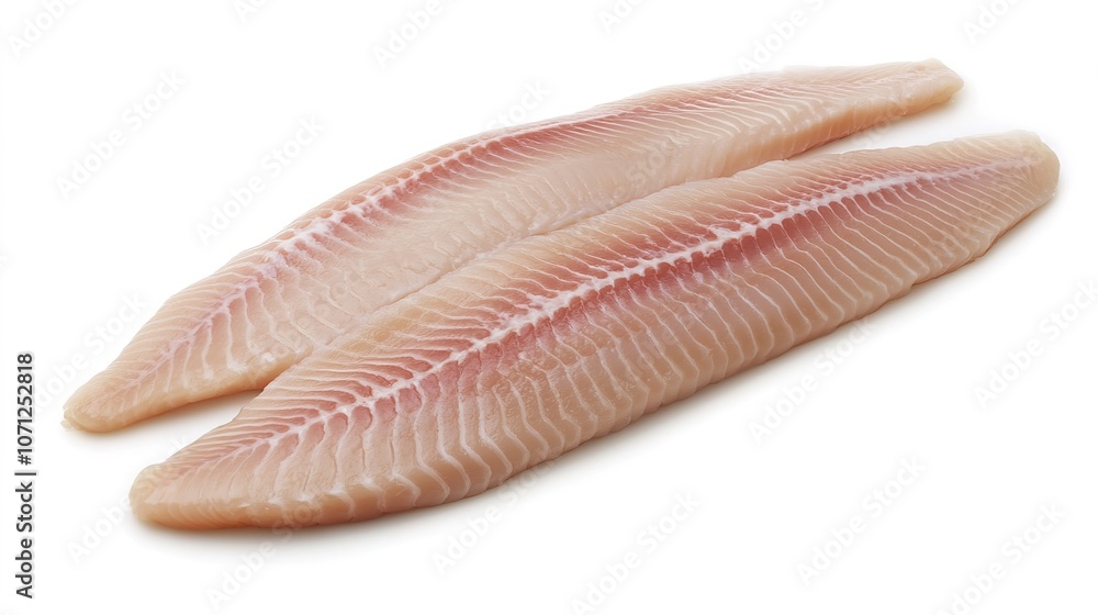 Fresh Fish Fillet on White Background