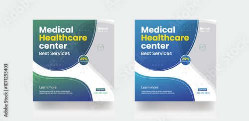 Healthcare social media post banner medical healthcare promotion banner for doctor template