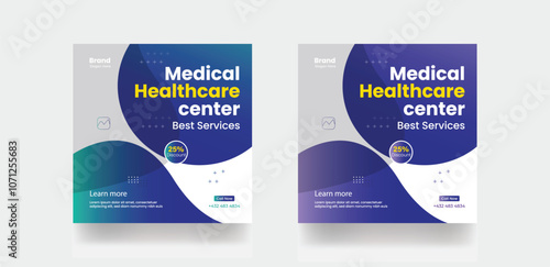 Hospital clinic service social media post medical healthcare business  banner template