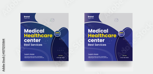 Hospital clinic service social media post medical healthcare business  banner template