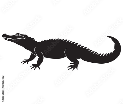 Alligator silhouette vector illustration design, Silhouette of a crocodile, Alligator icon