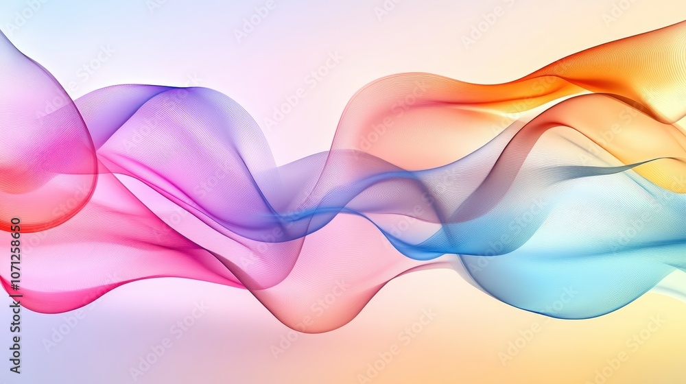 Abstract Colorful Wave Background - Soft, Smooth, Dynamic, Flowing Lines, Pastel Colors. Abstract Colorful Wave Background - Soft, Smooth, Dynamic, Flowing Lines, Pastel Colors.