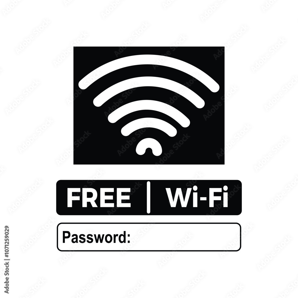 free wifi icon. free Wi-Fi printable sticker for cafe, shop, restaurant free wifi icon. free Wi-Fi printable sticker for cafe, shop, restaurant