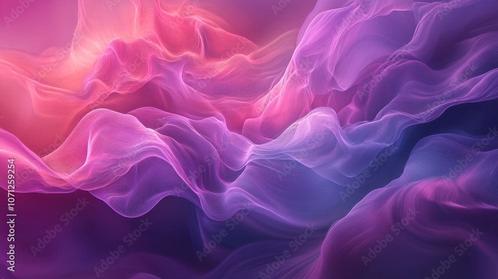 Fototapeta premium Abstract Purple and Pink Swirling Lines Digital Art Background.