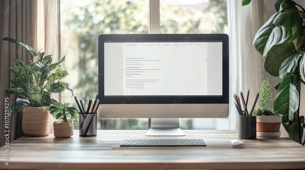 Fototapeta premium Modern Minimalistic Workspace with Clean Desk