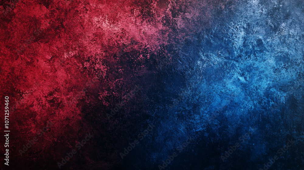 Fototapeta premium Abstract texture blending red and blue hues in a creative artistic background