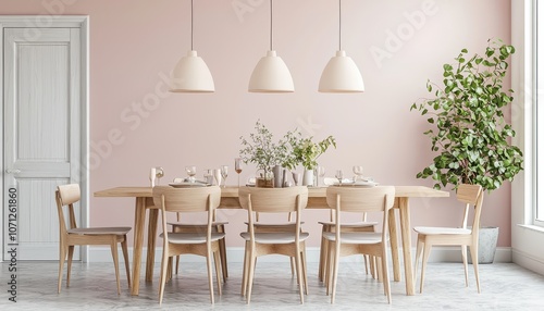 Modern Scandinavian Dining Room with Minimalist Design