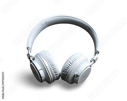 Modern White Over-Ear Headphones. without background
