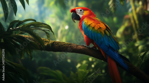 Wallpaper Mural Vibrant Scarlet Macaw: A Colorful Jewel of the Rainforest Torontodigital.ca