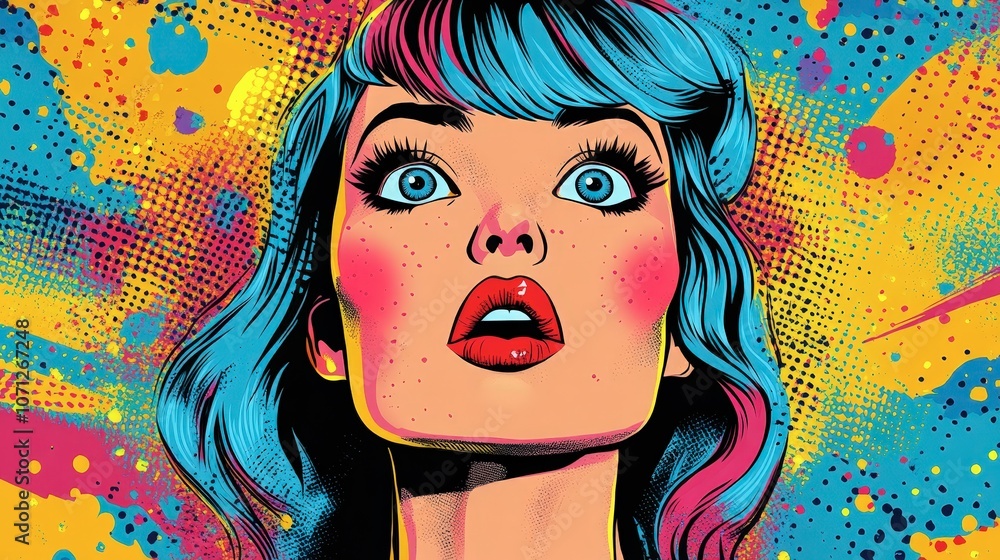 Vibrant Pop Art Illustration with Bold Colors Vibrant Pop Art Illustration with Bold Colors