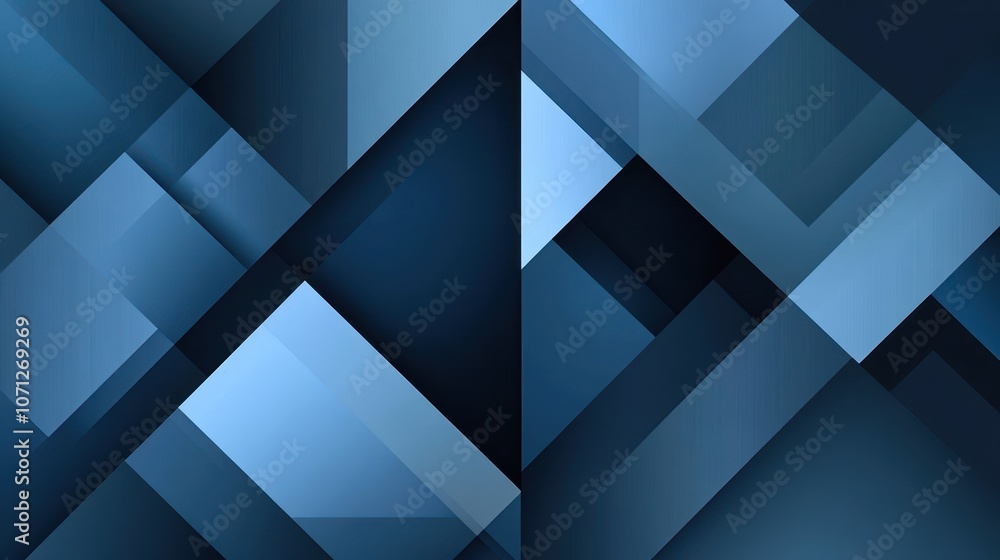 Obraz premium Abstract Geometric Background with Dark Blue and Light Blue Overlapping Shapes.