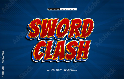 sword clash editable text effect with a knight and game text style