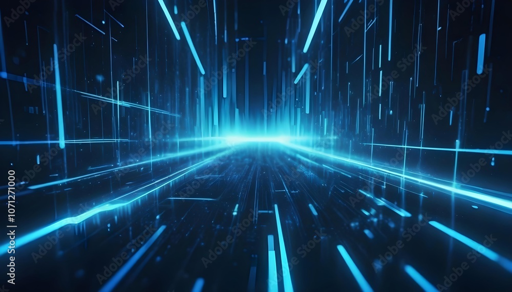 Luminous blue lines and particles, abstract background composed of lines Luminous blue lines and particles, abstract background composed of lines
