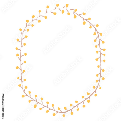 Orange hexagon wreath element transparent png
