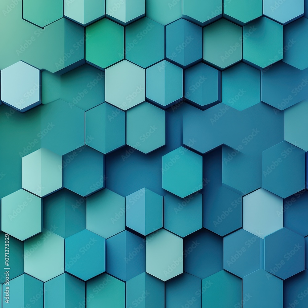 Abstract Hexagon Pattern Background - Blue and Green Geometric Shapes - Modern Design Abstract Hexagon Pattern Background - Blue and Green Geometric Shapes - Modern Design