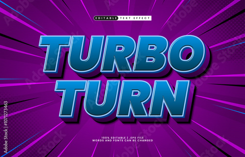 turbo turn editable text effect with a race and speed text style