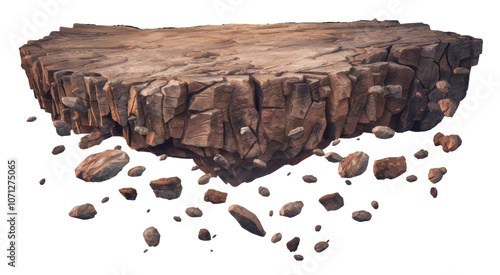 High-Quality PNG of Isolated floating rock Isolated on White Background – High Resolution