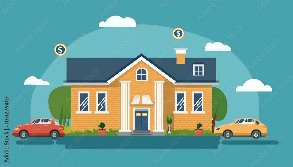 Buying a property. Flat design vector illustration. Buying a property. Flat design vector illustration.