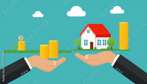 Wallpaper Mural Buying a property. Flat design vector illustration. Torontodigital.ca