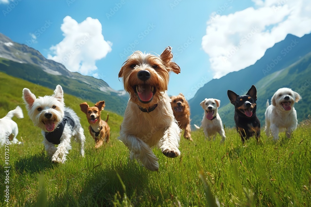 dogs playing mountain background happy sunny day adorable wallpaper dogs playing mountain background happy sunny day adorable wallpaper