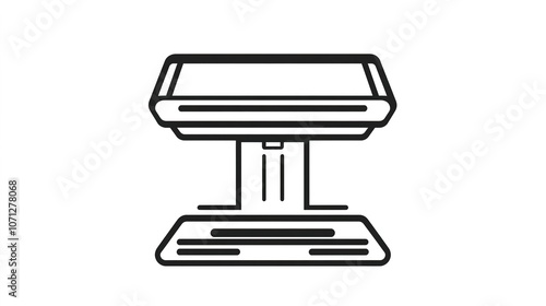  Linear Vector-Style Icon Representing a Scanner, Simple and Minimalist Design