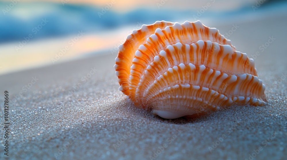 Seashell on Beach with Blurry Background Seashell on Beach with Blurry Background